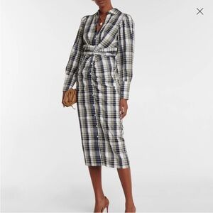 Veronica Beard Copelyn plaid cotton-blend shirt dress